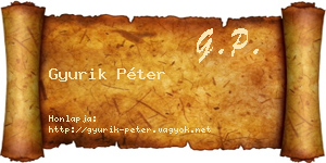 Gyurik Péter névjegykártya